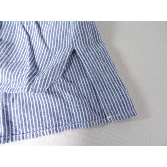 Daisy Fuentes 1X Top Shirt Tunic Hi Low Blue White Stripes Plus Cottage Core - Picture 7 of 12